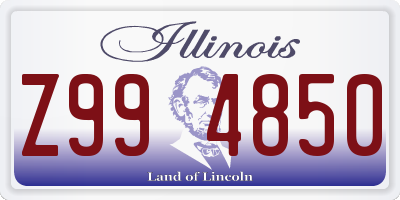 IL license plate Z994850