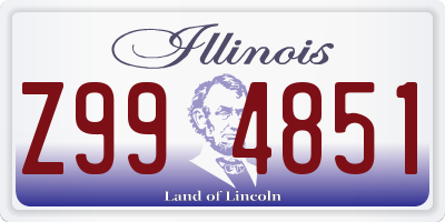 IL license plate Z994851