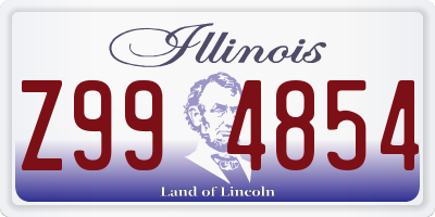 IL license plate Z994854
