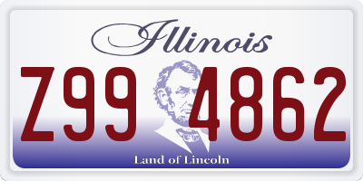 IL license plate Z994862