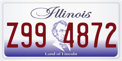 IL license plate Z994872
