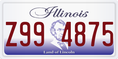 IL license plate Z994875