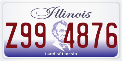 IL license plate Z994876