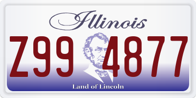IL license plate Z994877