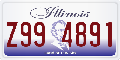 IL license plate Z994891