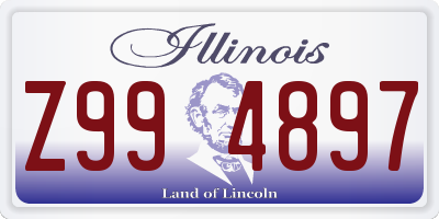 IL license plate Z994897