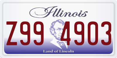 IL license plate Z994903