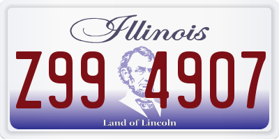 IL license plate Z994907