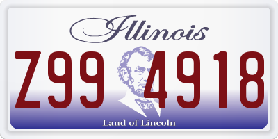 IL license plate Z994918