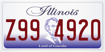 IL license plate Z994920