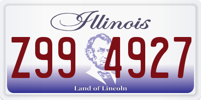 IL license plate Z994927