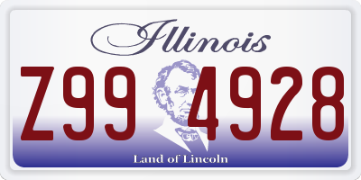 IL license plate Z994928
