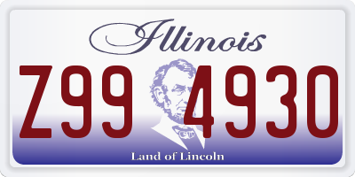 IL license plate Z994930