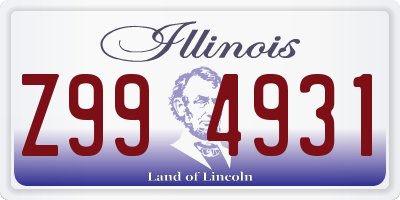 IL license plate Z994931