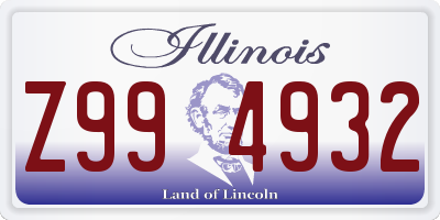 IL license plate Z994932