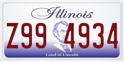IL license plate Z994934
