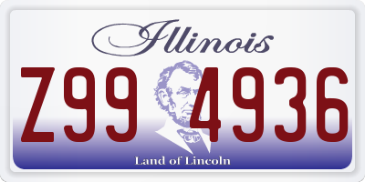 IL license plate Z994936