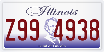 IL license plate Z994938