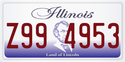 IL license plate Z994953