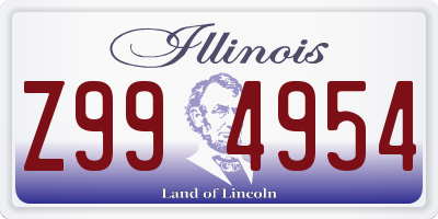 IL license plate Z994954