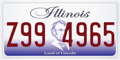 IL license plate Z994965