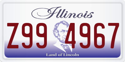 IL license plate Z994967
