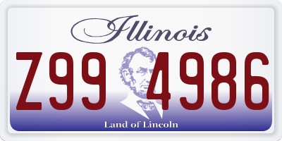 IL license plate Z994986