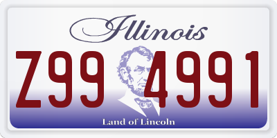 IL license plate Z994991