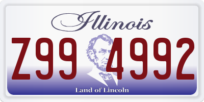 IL license plate Z994992