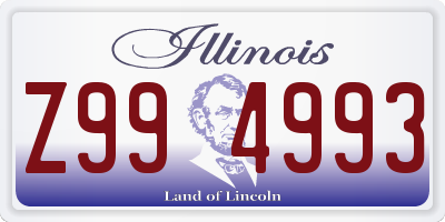 IL license plate Z994993