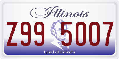 IL license plate Z995007