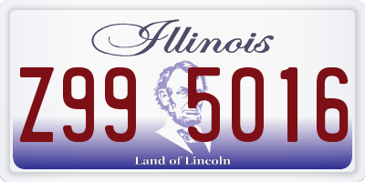 IL license plate Z995016