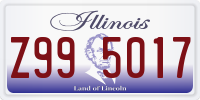 IL license plate Z995017