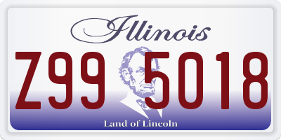 IL license plate Z995018