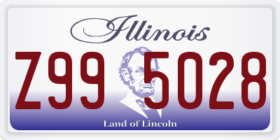 IL license plate Z995028