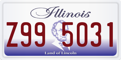 IL license plate Z995031