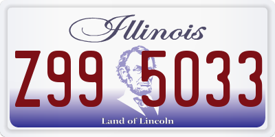 IL license plate Z995033