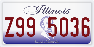 IL license plate Z995036