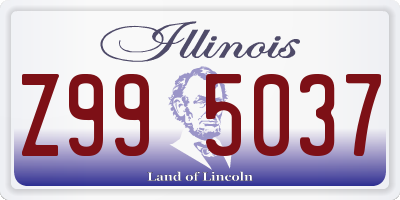 IL license plate Z995037