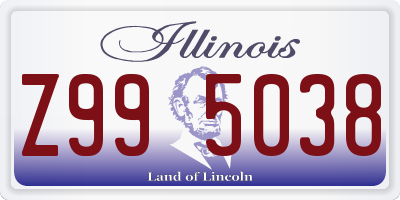 IL license plate Z995038