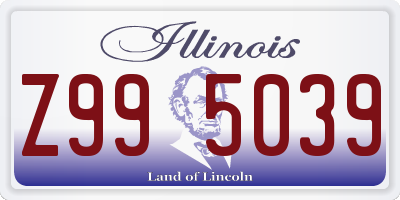 IL license plate Z995039