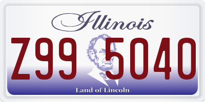 IL license plate Z995040