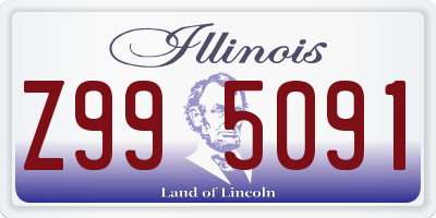 IL license plate Z995091