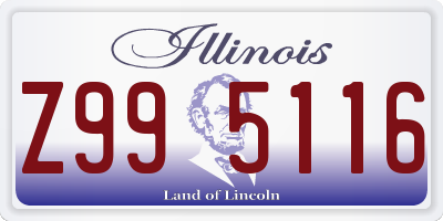 IL license plate Z995116