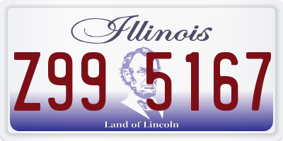 IL license plate Z995167