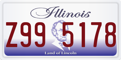 IL license plate Z995178