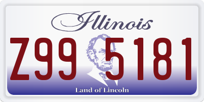 IL license plate Z995181