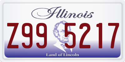 IL license plate Z995217