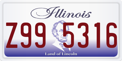 IL license plate Z995316