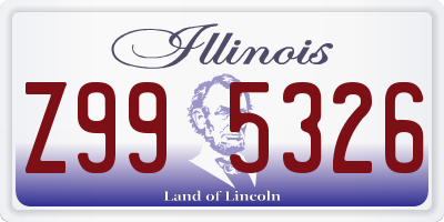 IL license plate Z995326